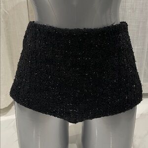 Retrofête Black Sparkle High-Waist Shorts
